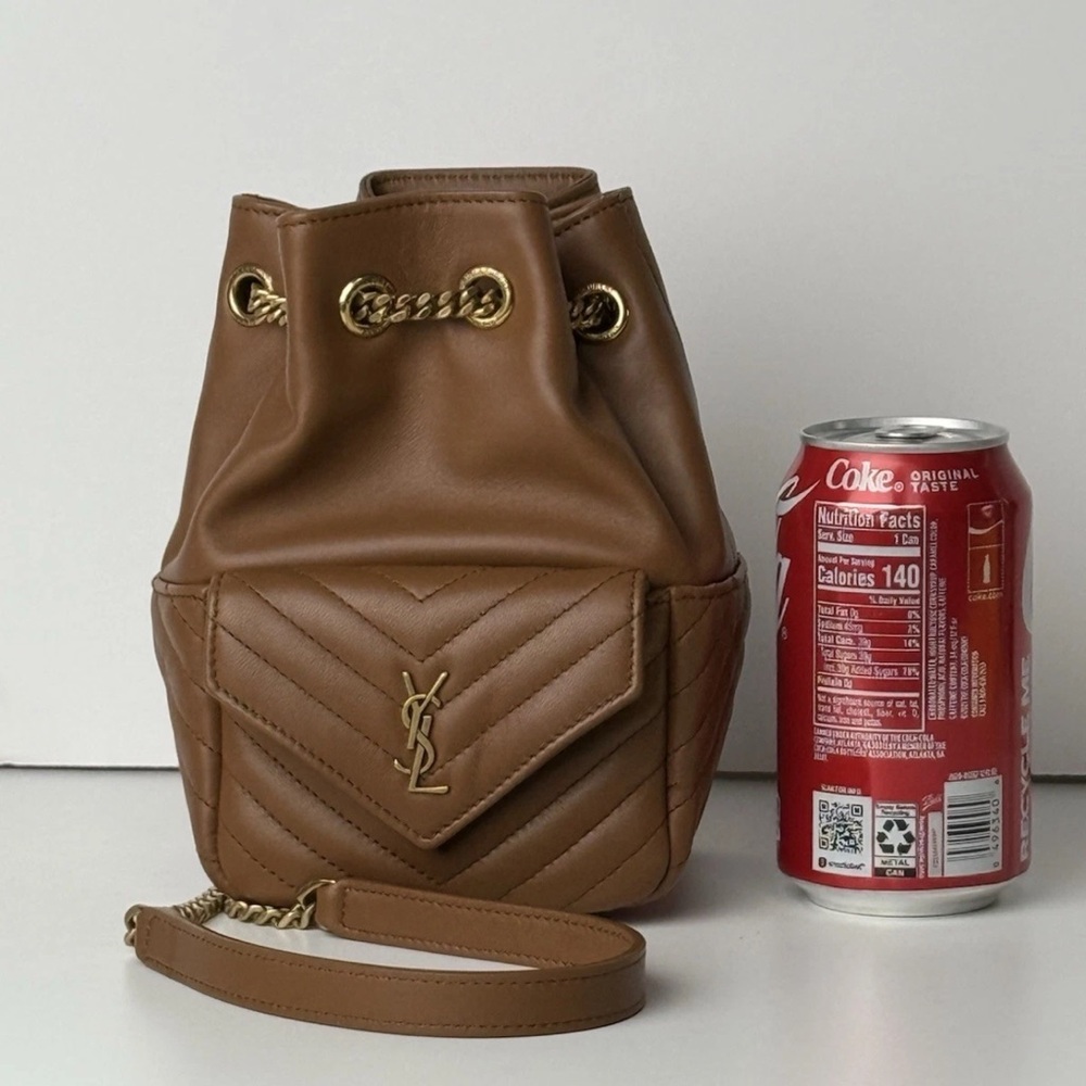 Saint Laurent Tan Leather Bucket Bag - Picture 14 of 14